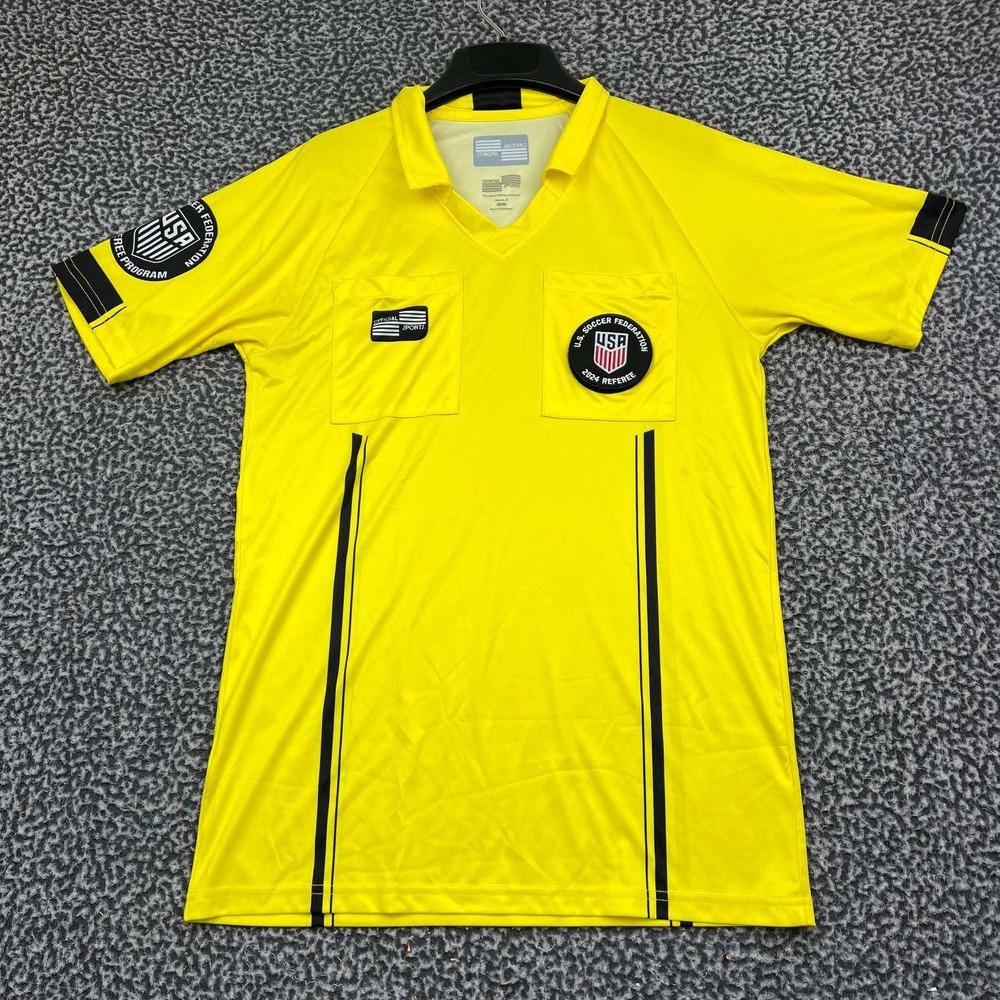 Official Sports USA Soccer Federation Referee Jersey Men Small Yellow 2024 Patch